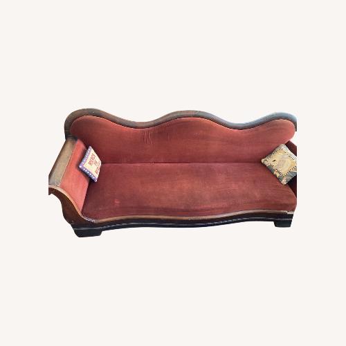 Used Victorian Velvet Settee Mahogany Frame for sale on AptDeco