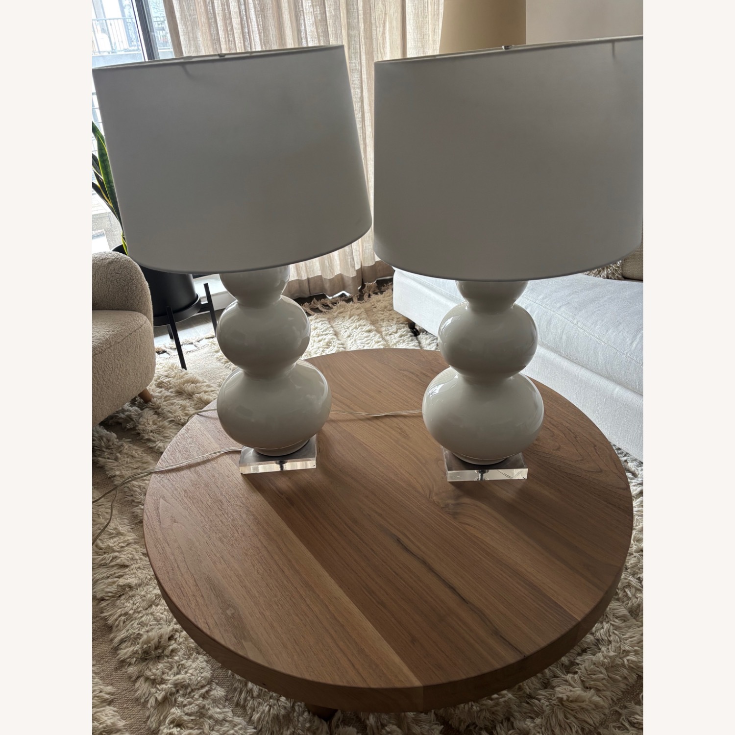 Robert Abbey Triple Gourd Lamps with Lucite Base - image-4