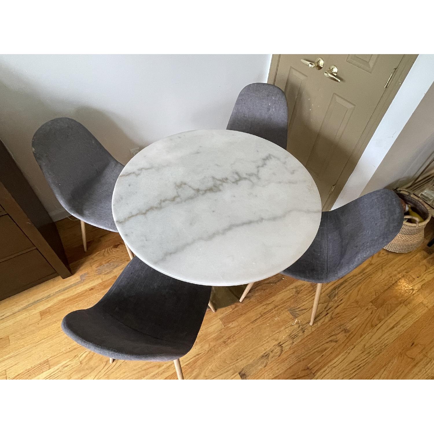 World Market Gold & Marble Tulip Dining Table AptDeco