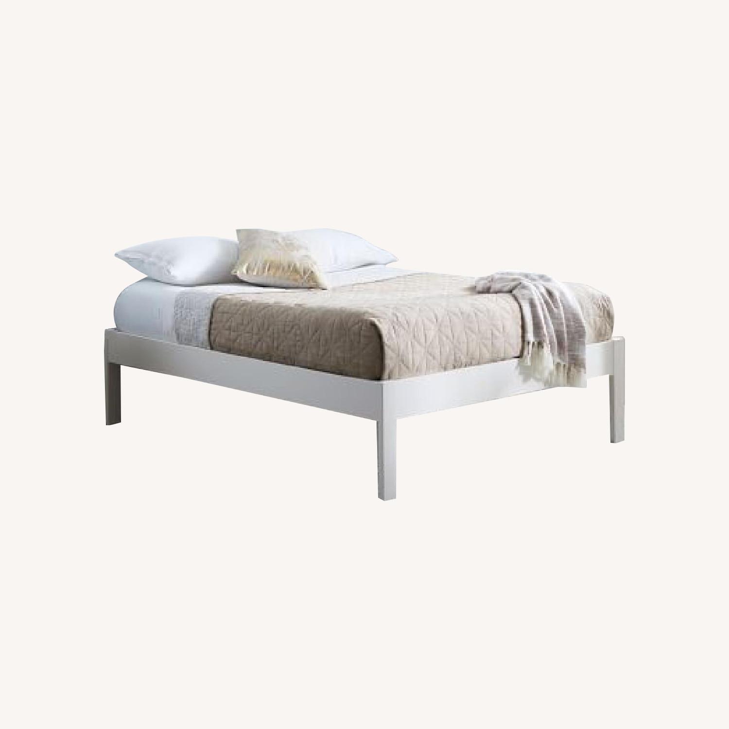 West Elm Queen Simple Bed Fram Tall (White) AptDeco