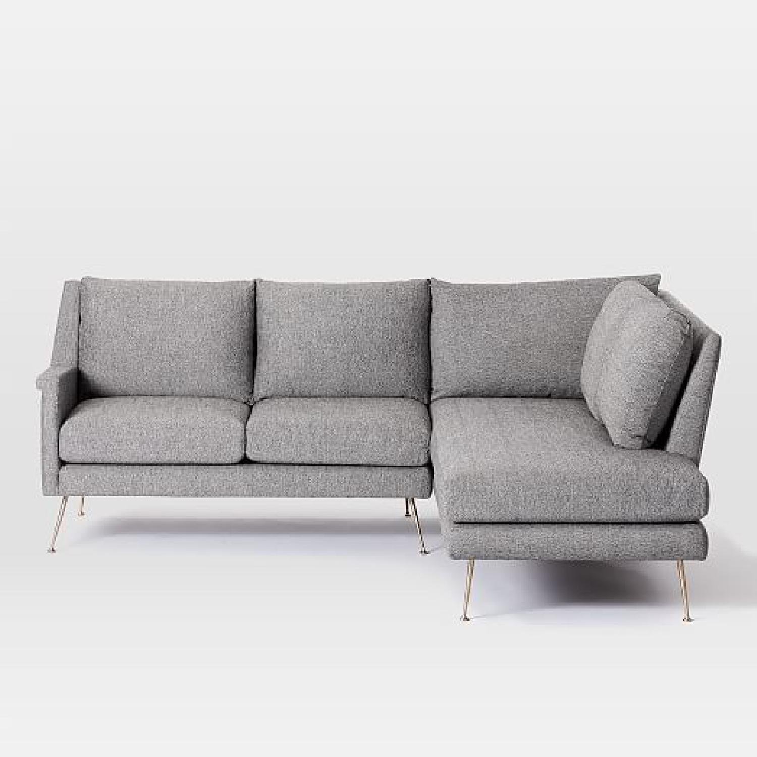 West Elm Carlo Mid Century Gray Sofa - image-4