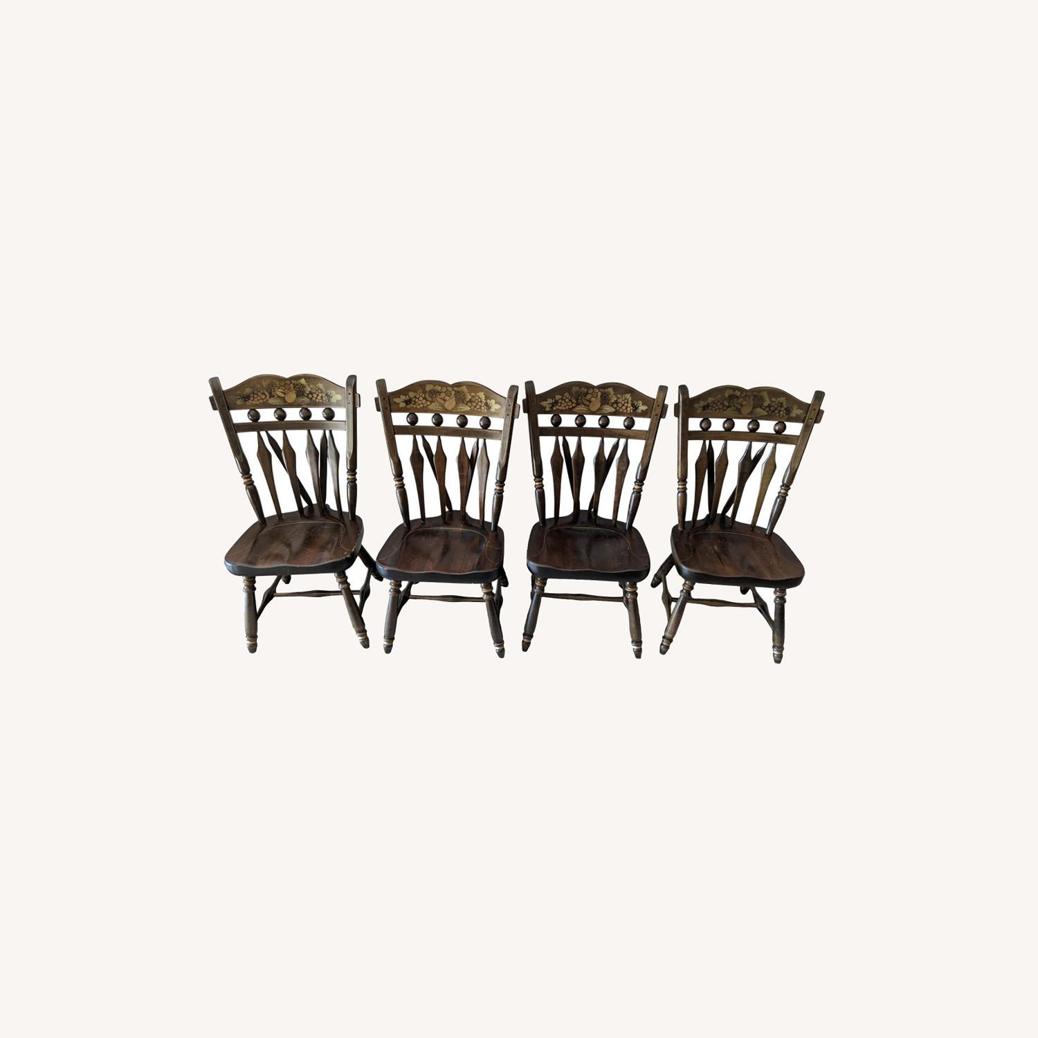 Vintage Ethan Allen Pine Old Tavern Chairs (4) - image-0