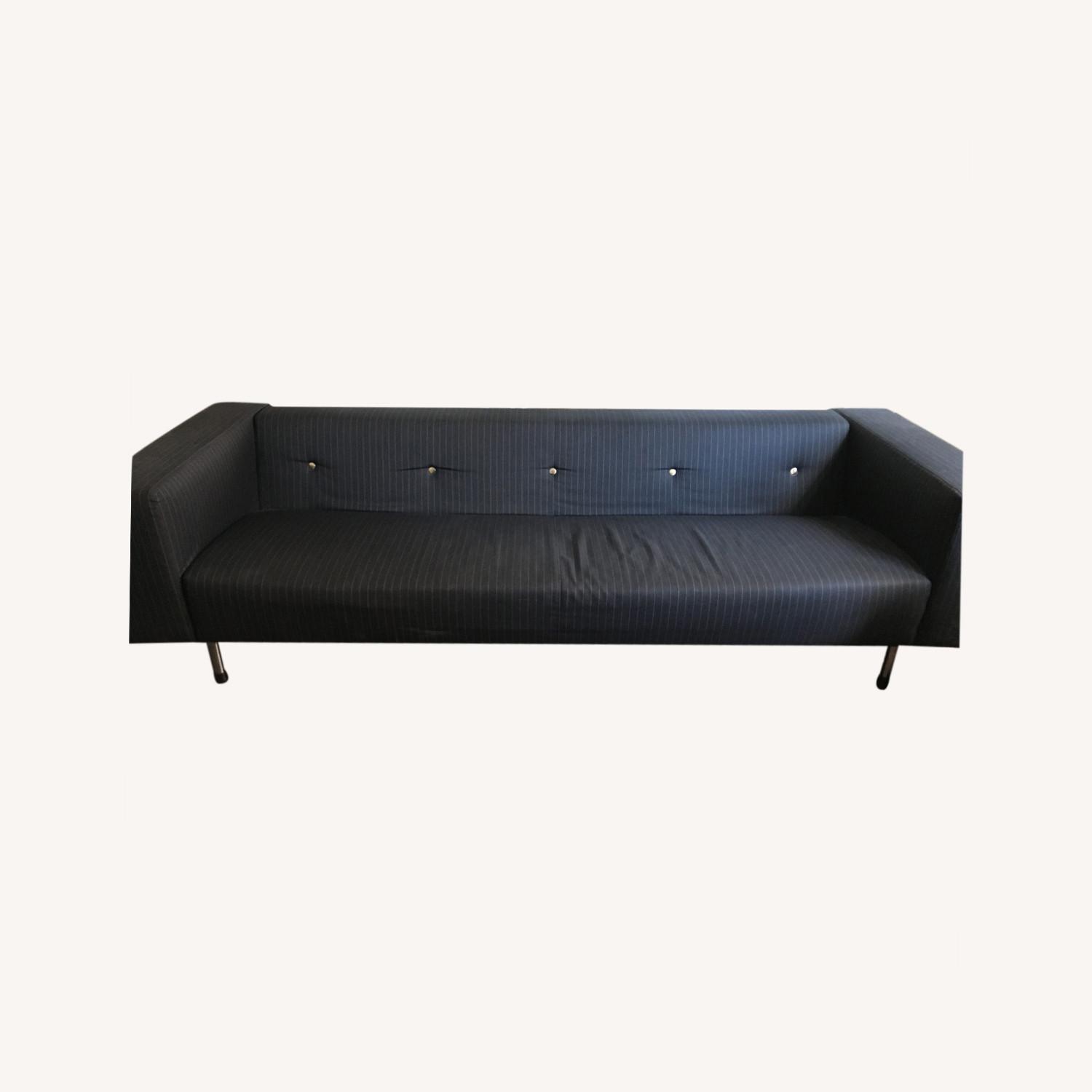 Moooi Buttoni Sofa In Dark Grey Stripes - image-3