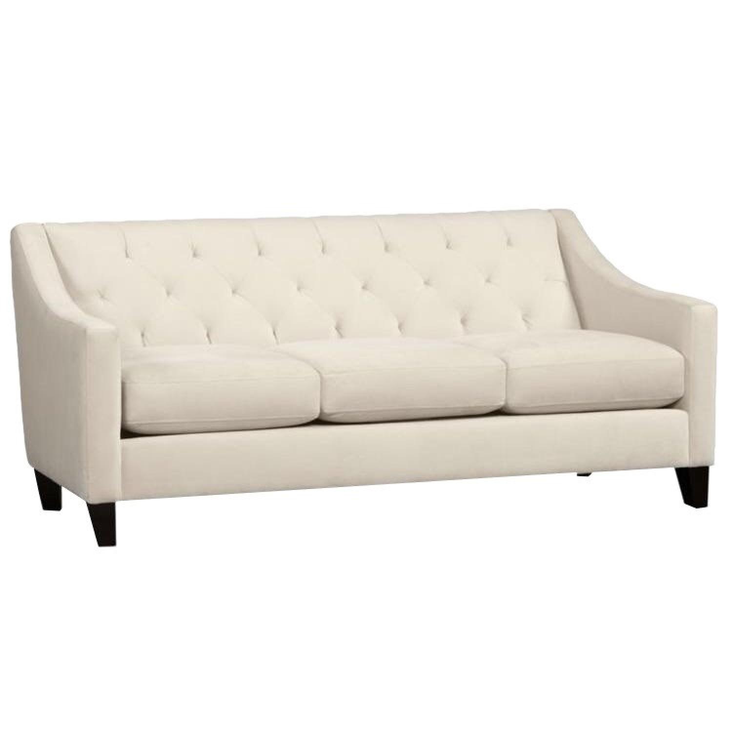 Macy's Chloe Velvet Tufted Ivory Sofa - image-8