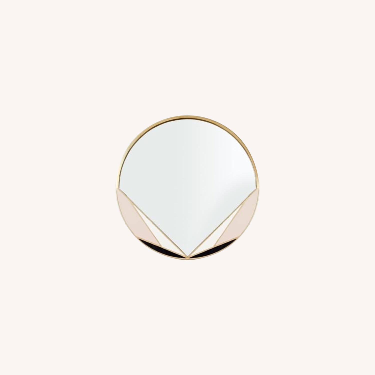 West Elm Deco Brass Mirror Circle Antique Brass - image-0