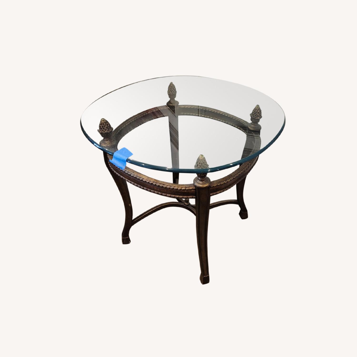 Round Glass Side Table - image-0