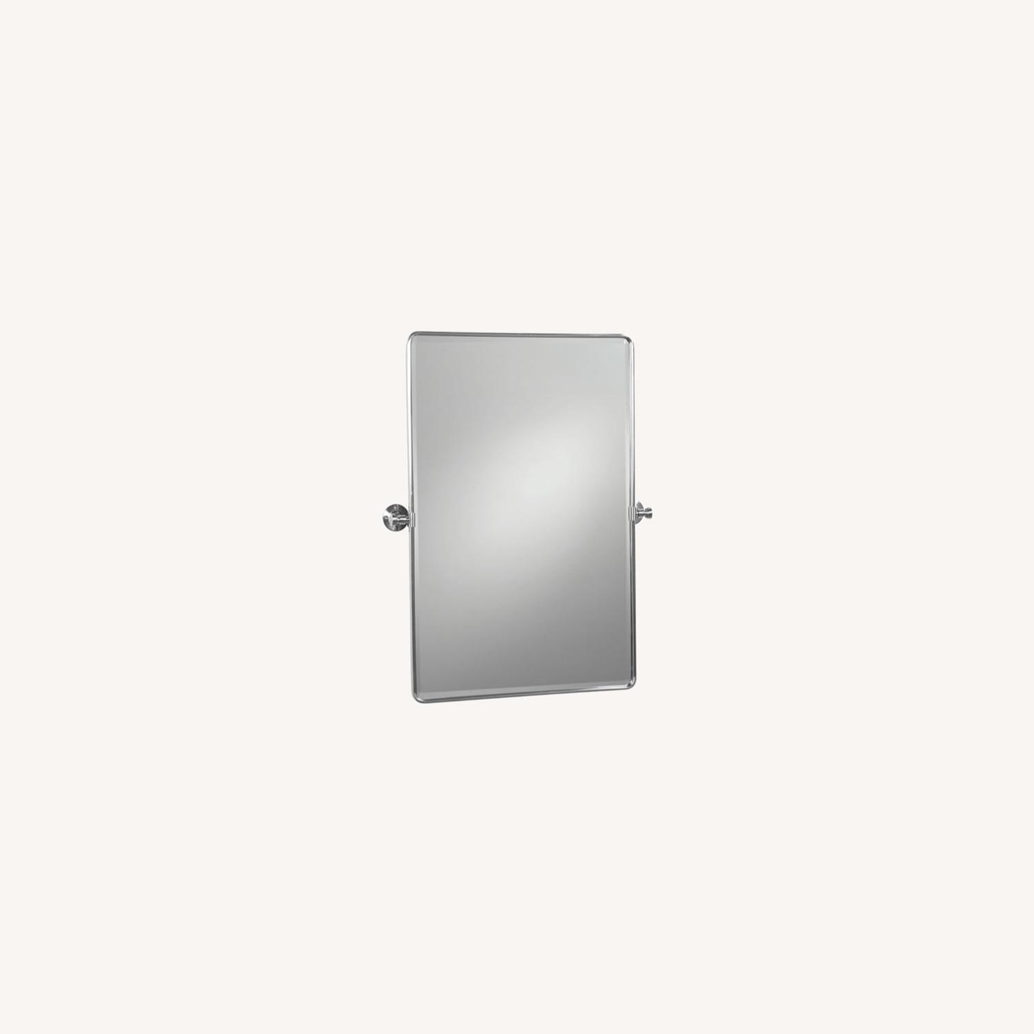 Pottery Barn Chrome Rounded Rectangle Pivot Mirror AptDeco