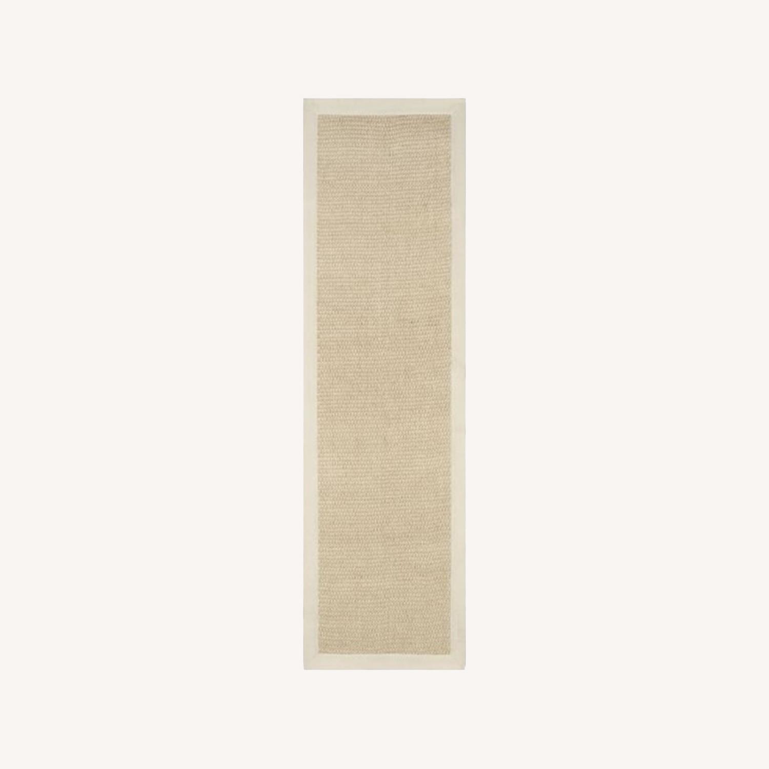 Pottery Barn Chenille Basketweave Runner, Natural AptDeco