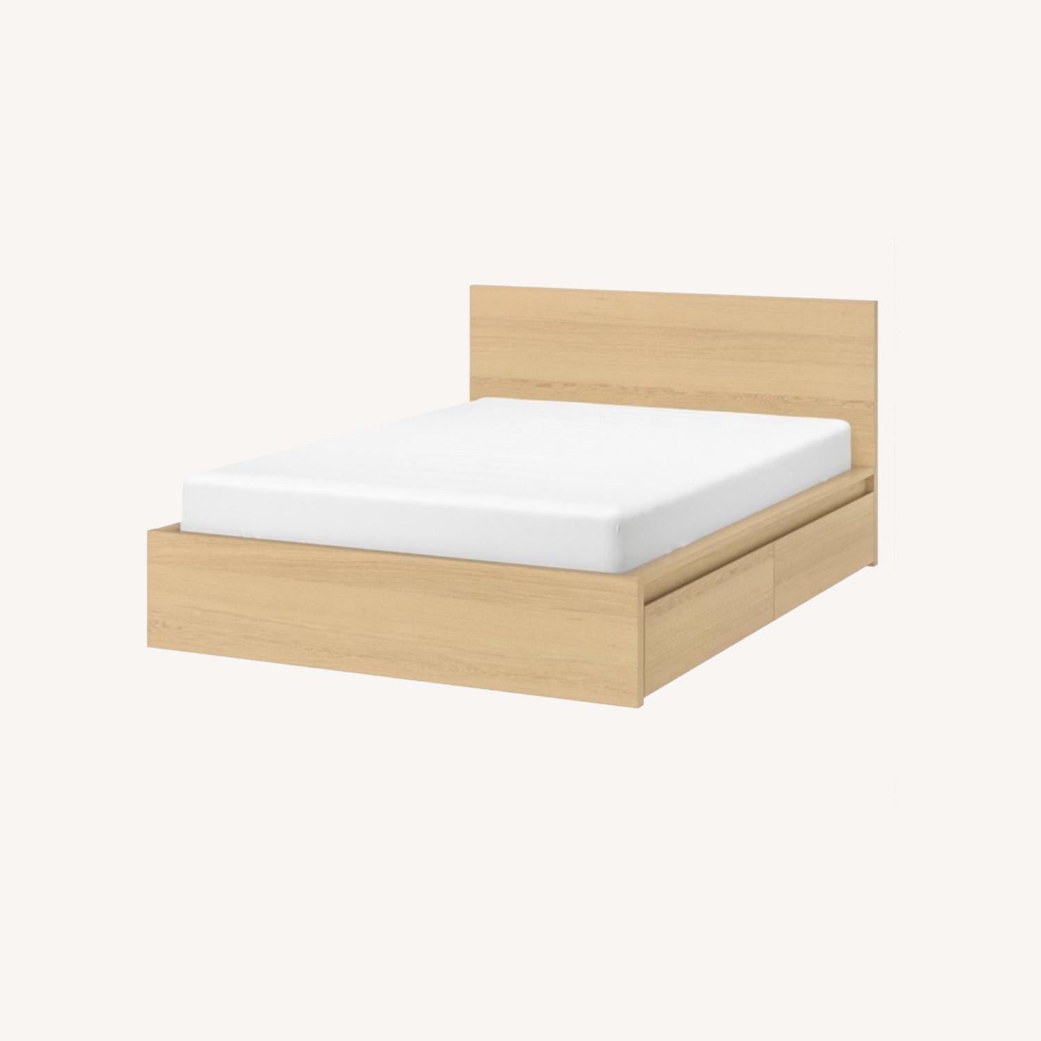 IKEA MALM High Bed Frame/ 4 Storage Boxes AptDeco