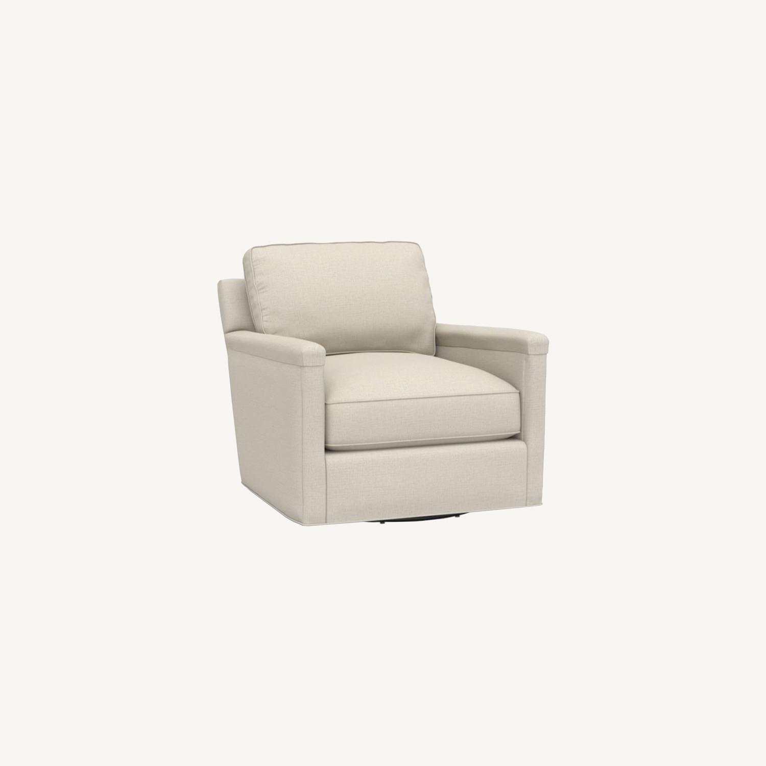 Pottery Barn Tyler Upholstered Swivel Chair AptDeco