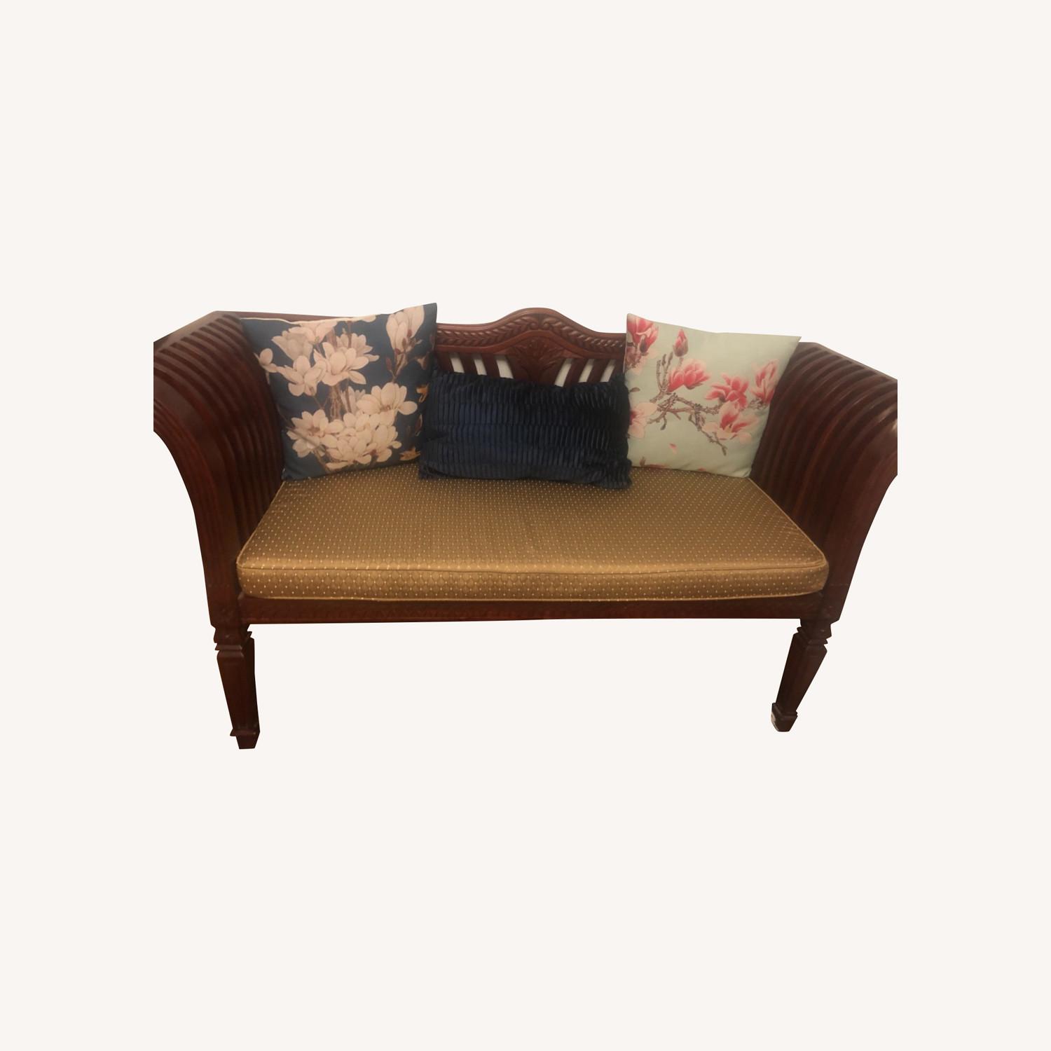 Functional Wood Bench w/Cushion - image-0