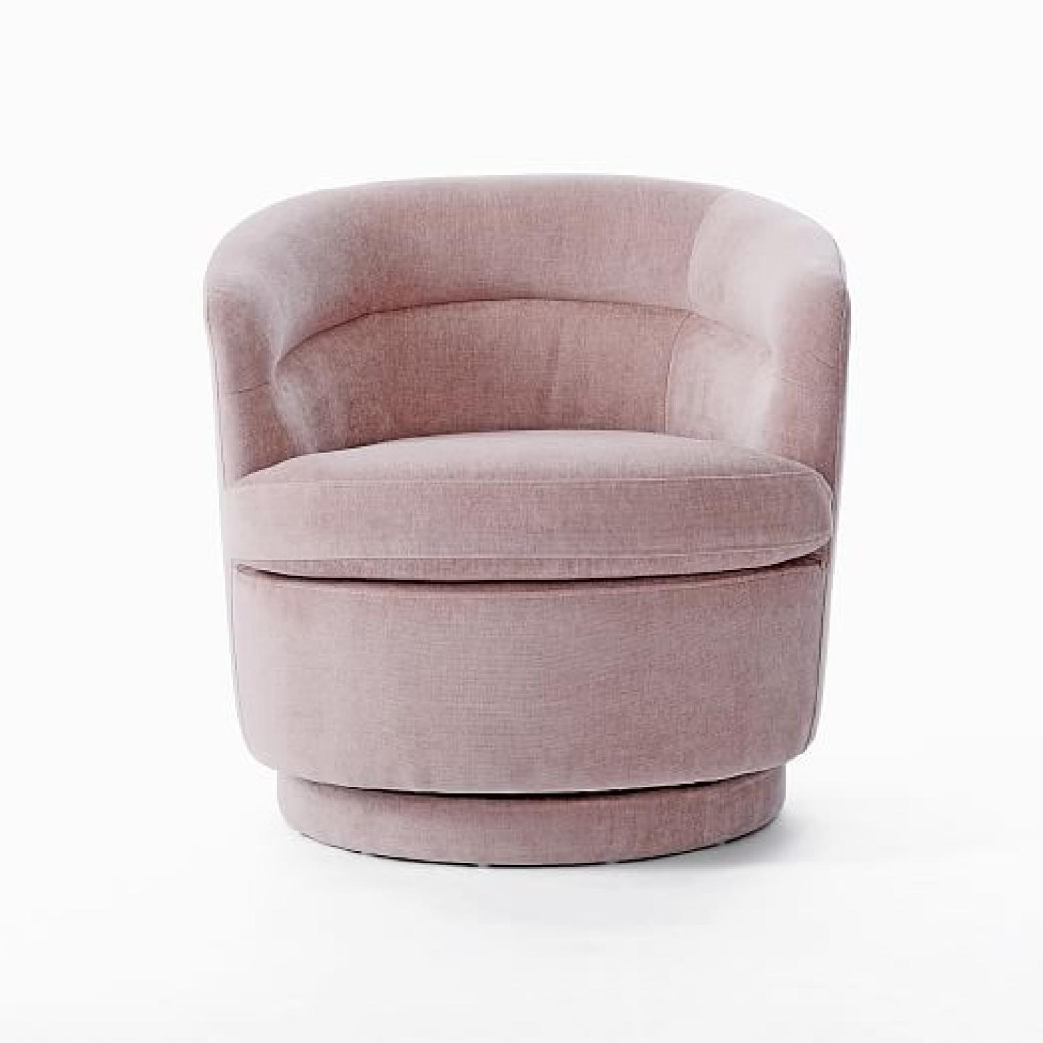 West Elm Viv Swivel Chair in Mauve, Set of 2 - image-0