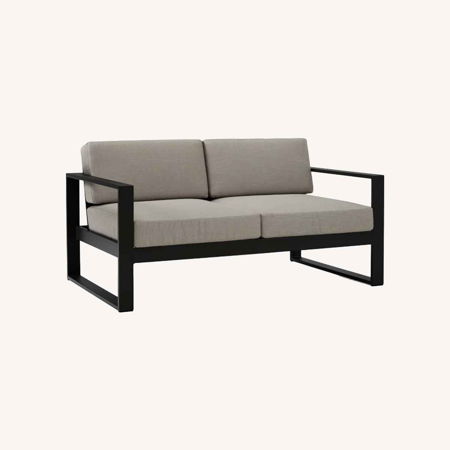 West Elm Portside Aluminum Loveseat AptDeco