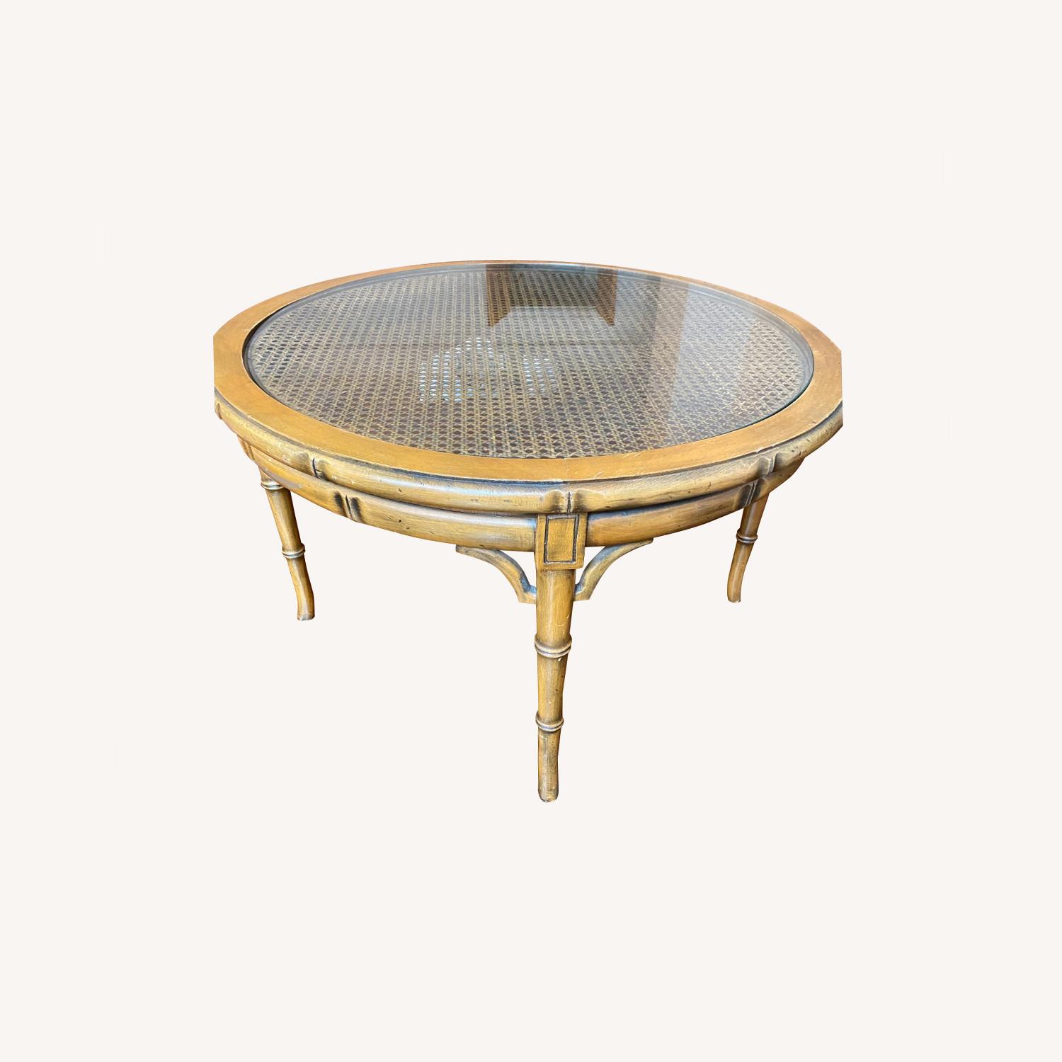 Glass Covered Coffee Table AptDeco
