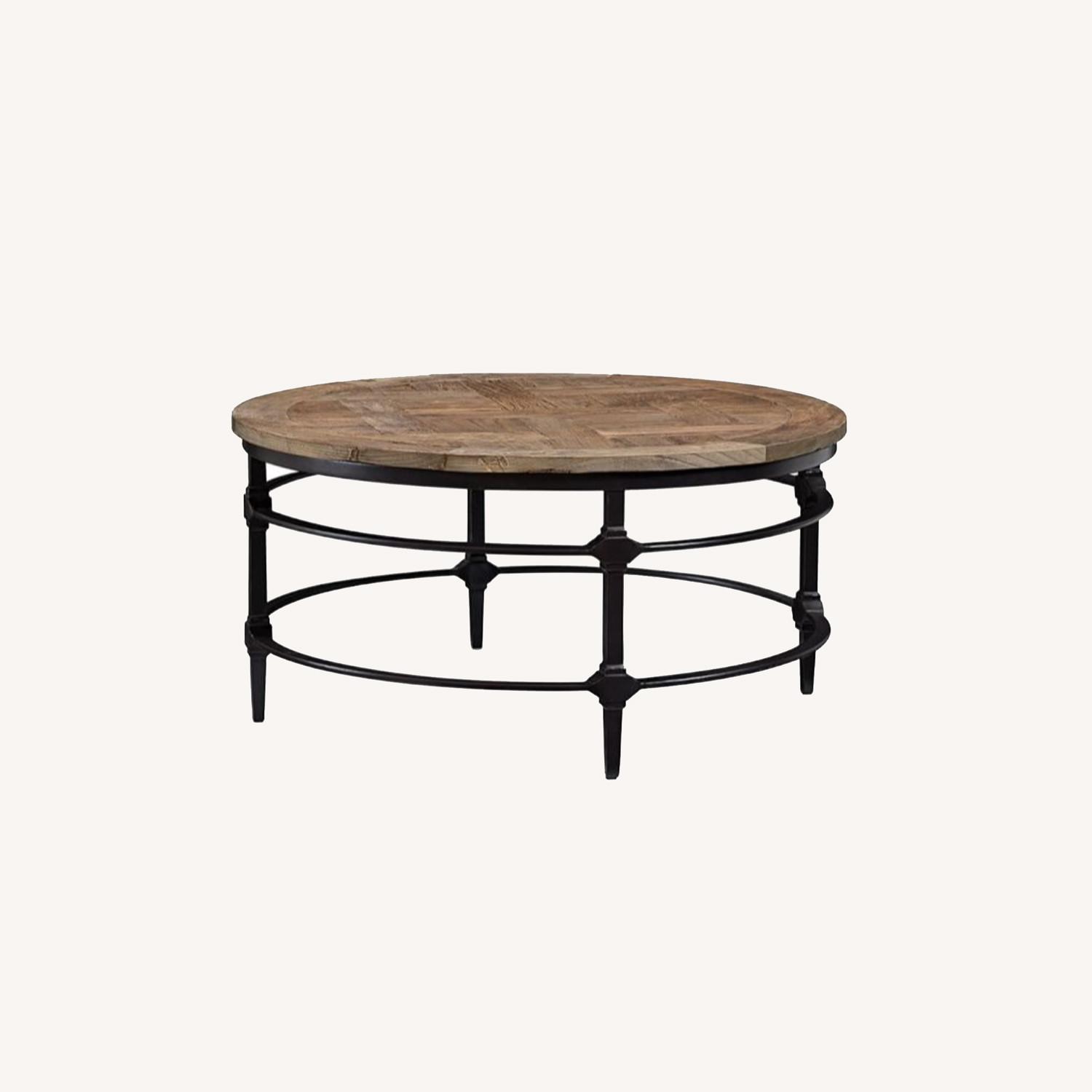 Pottery Barn Parquet Round Coffee Table AptDeco