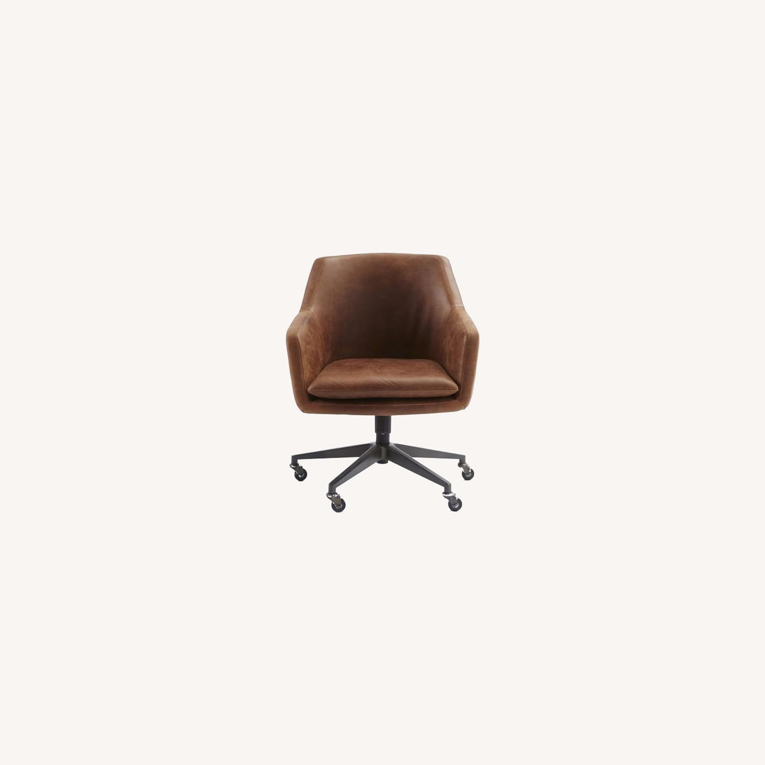 West Elm Leather Office Chair (Helvetica) AptDeco