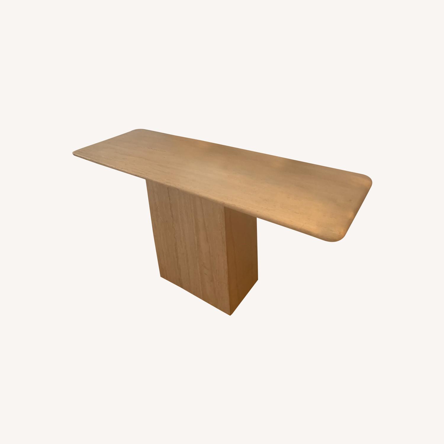 Italian Travertine Console Table - image-0