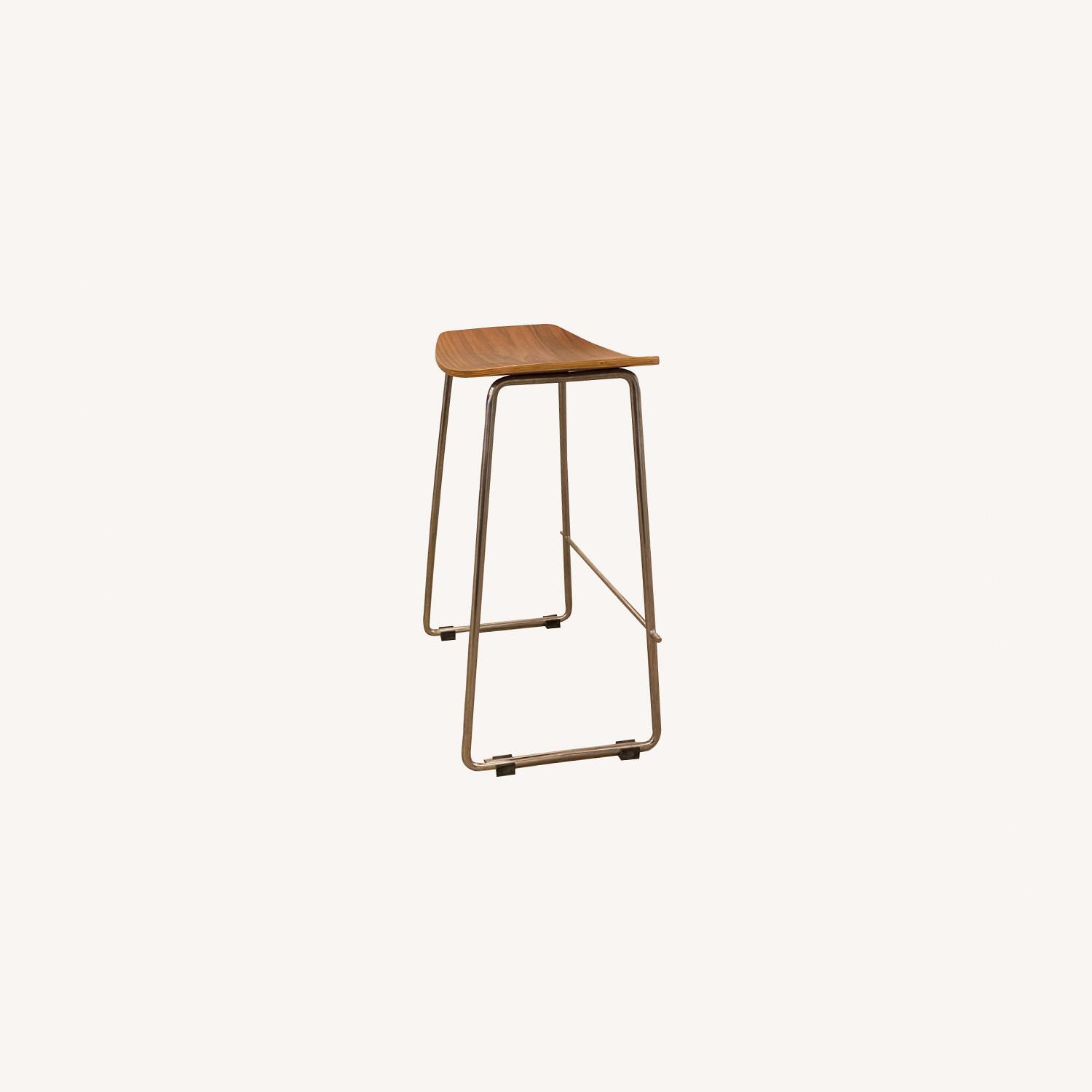 Walnut Bar Stools - Set of 2 - image-0