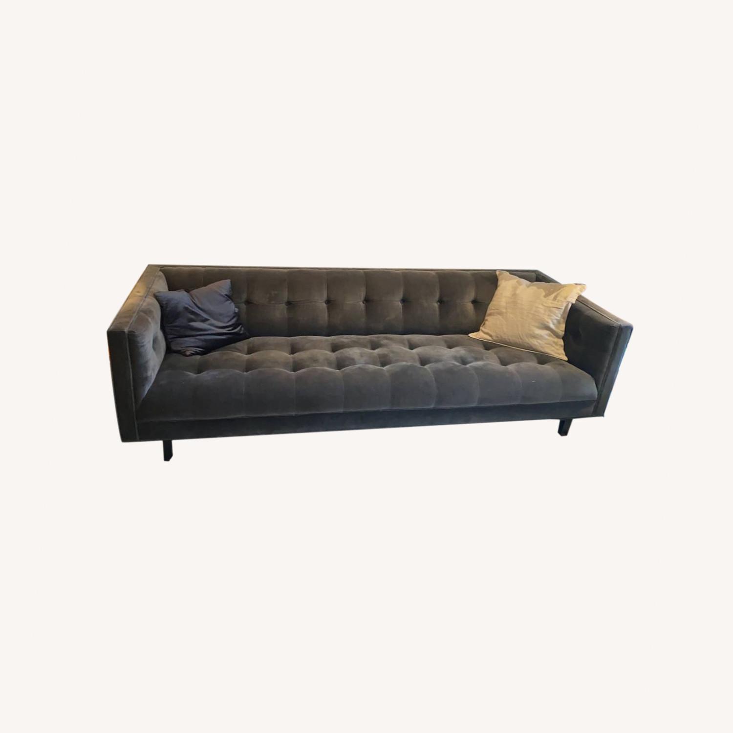 Gray Velvet, Tufted Sofa AptDeco