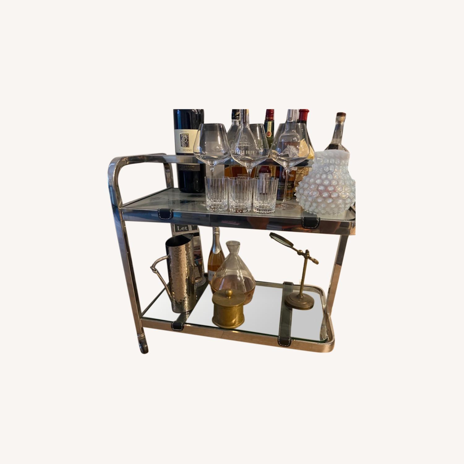Restoration Hardware Stainless Steel Bar Cart AptDeco
