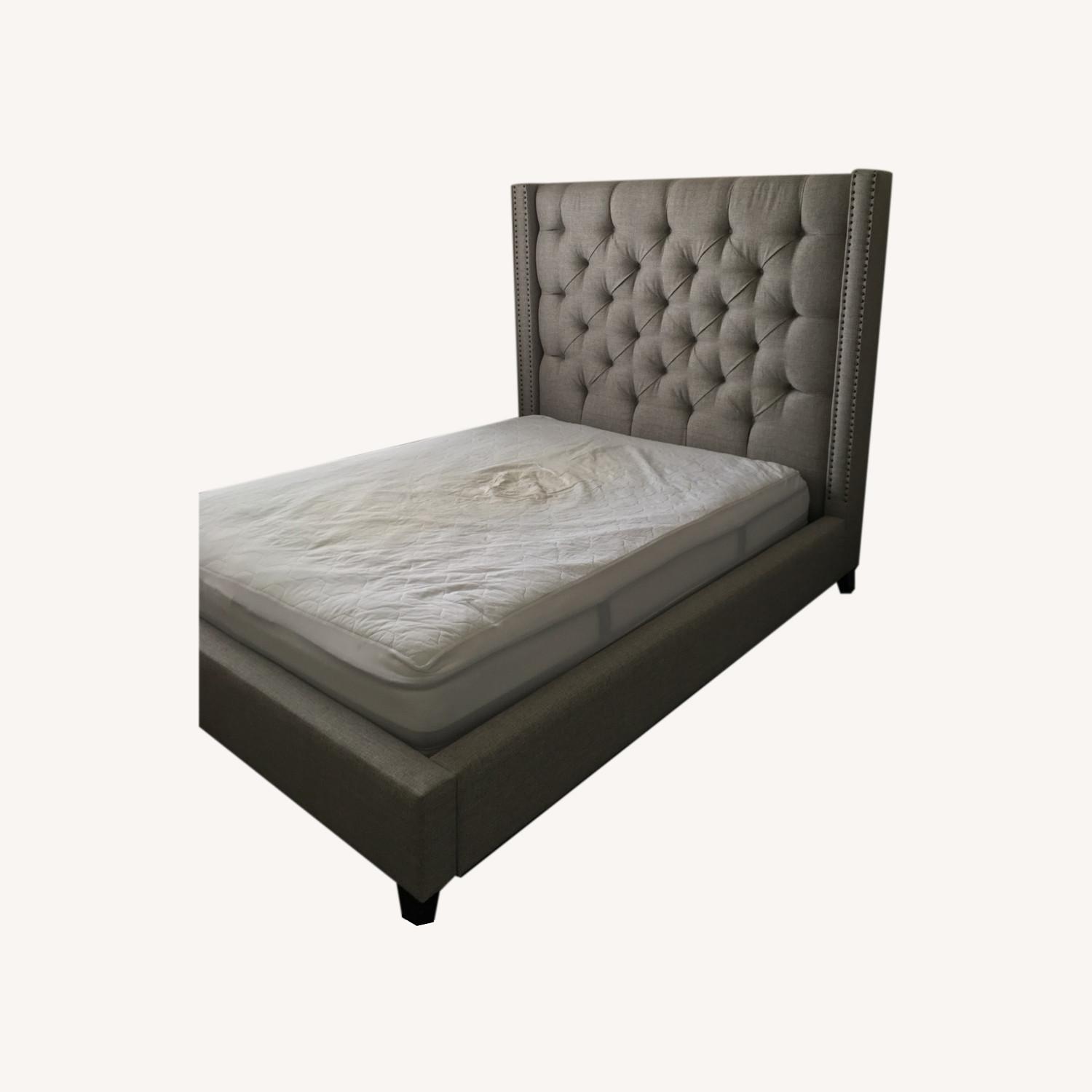 Pottery Barn Harper Upholstered Tufted Queen Bed AptDeco