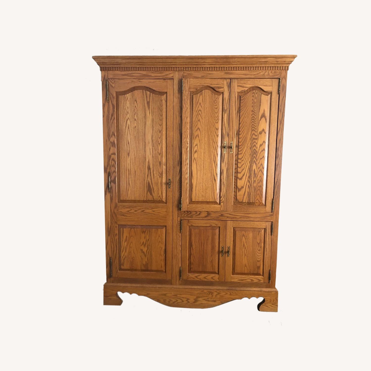 Golden Oak Entertainment Center/ Storage AptDeco