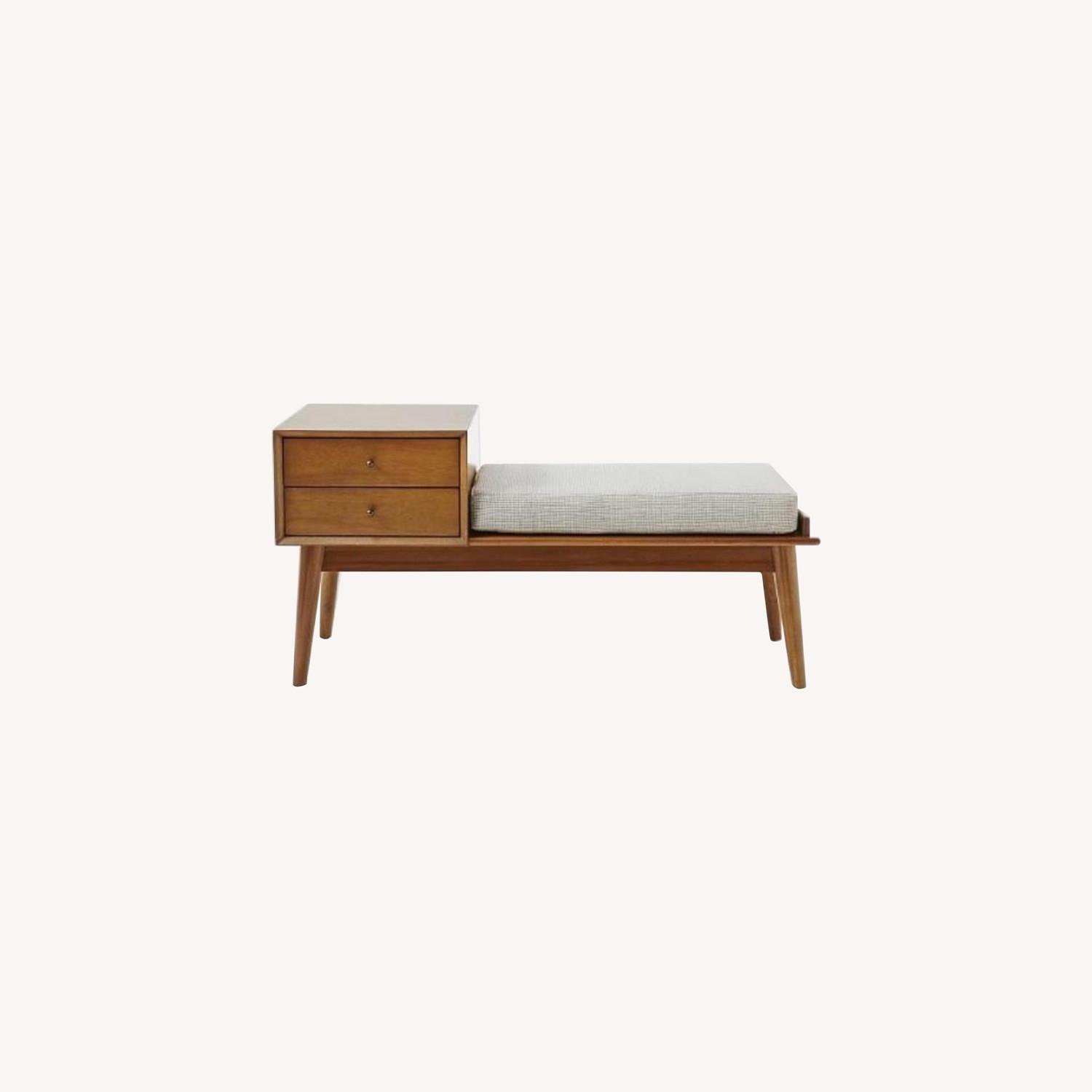 West Elm Mid-Century Storage Bench in Acorn - image-0