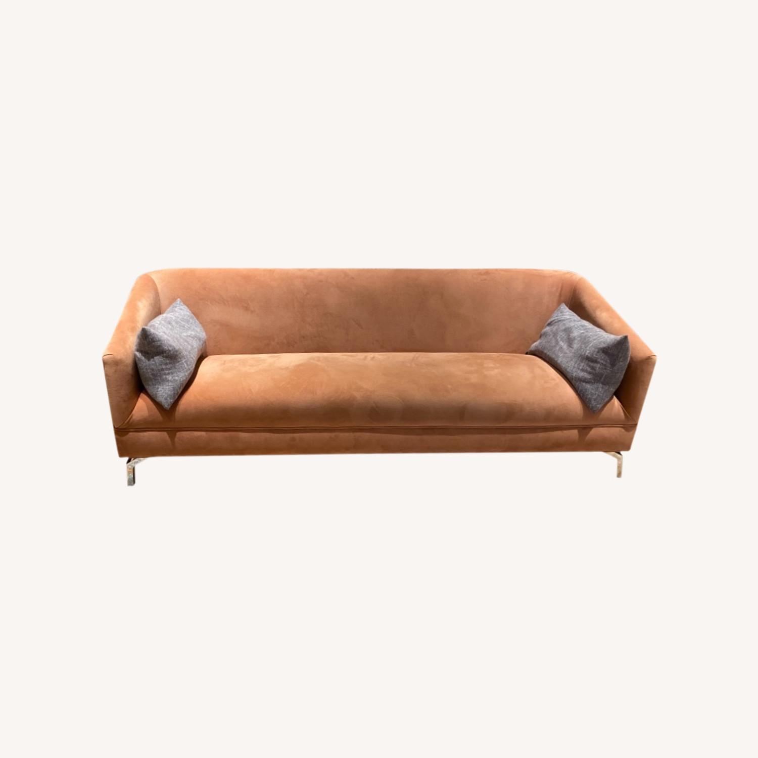 Crate & Barrel Dusty Rose Pink Sofa - image-0