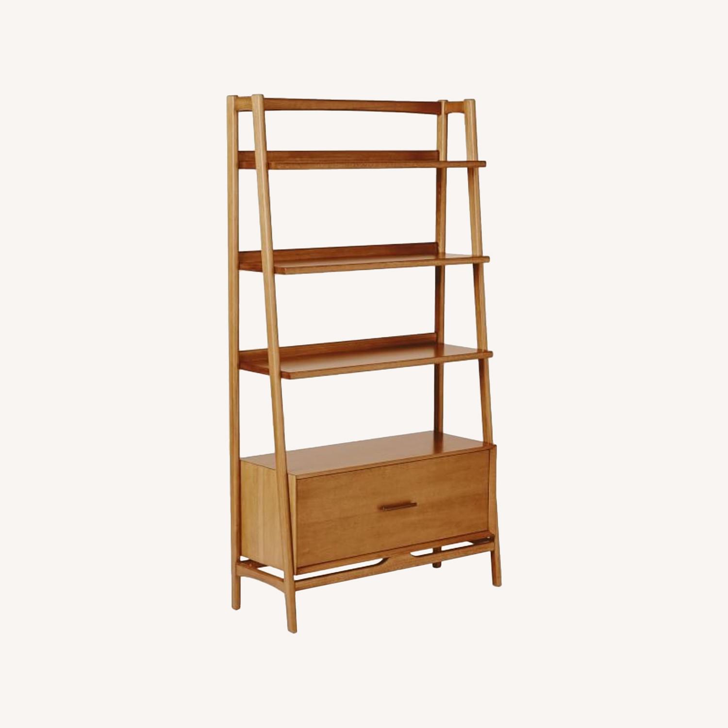 West Elm Mid Century Tall Bookcase Tall Wood Acorn - image-0