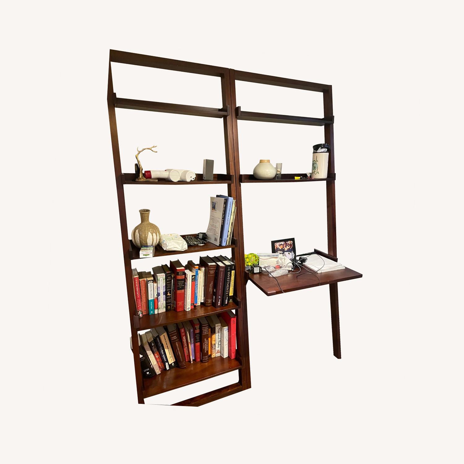 Crate & Barrel Sloan Leaning Bookcase and Desk AptDeco