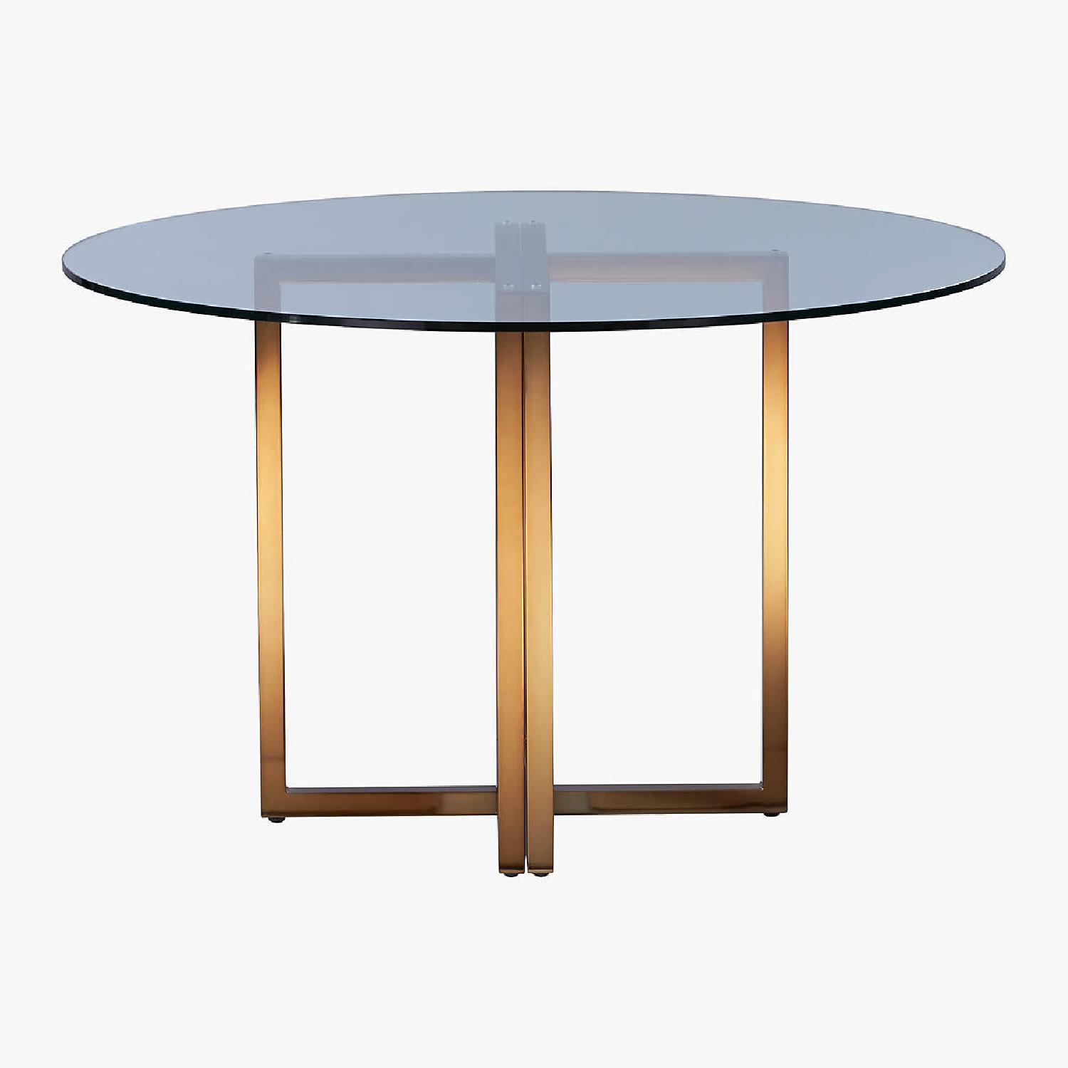 CB2 Silverado Brass 47" Round Dining Table - image-5