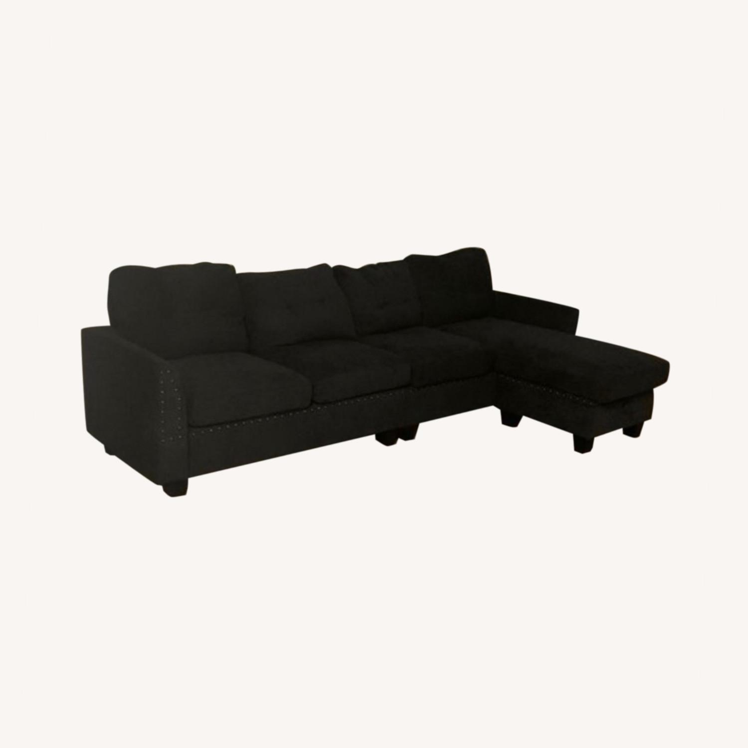 Wide Reversible Sofa & Chaise with Ottoman AptDeco