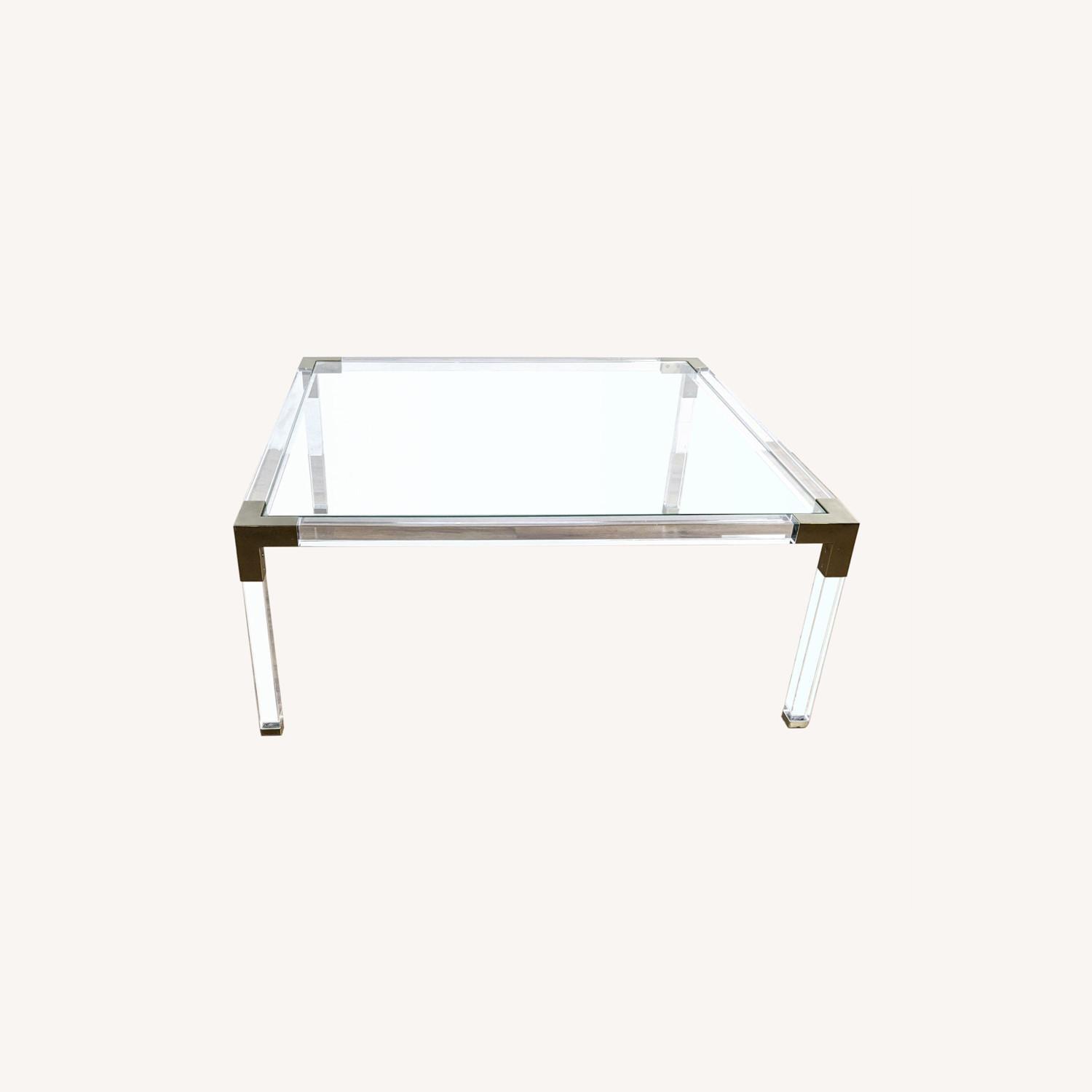 Clear Home Design Lucite Leg Square Coffee Table - image-0