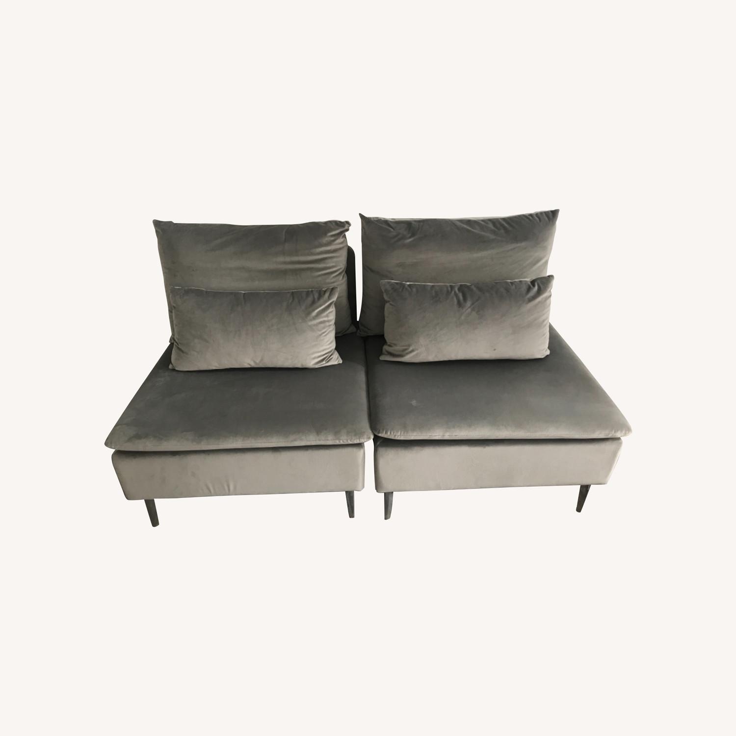 CISCO Brothers Melvin Grey Suede Sofa - image-0