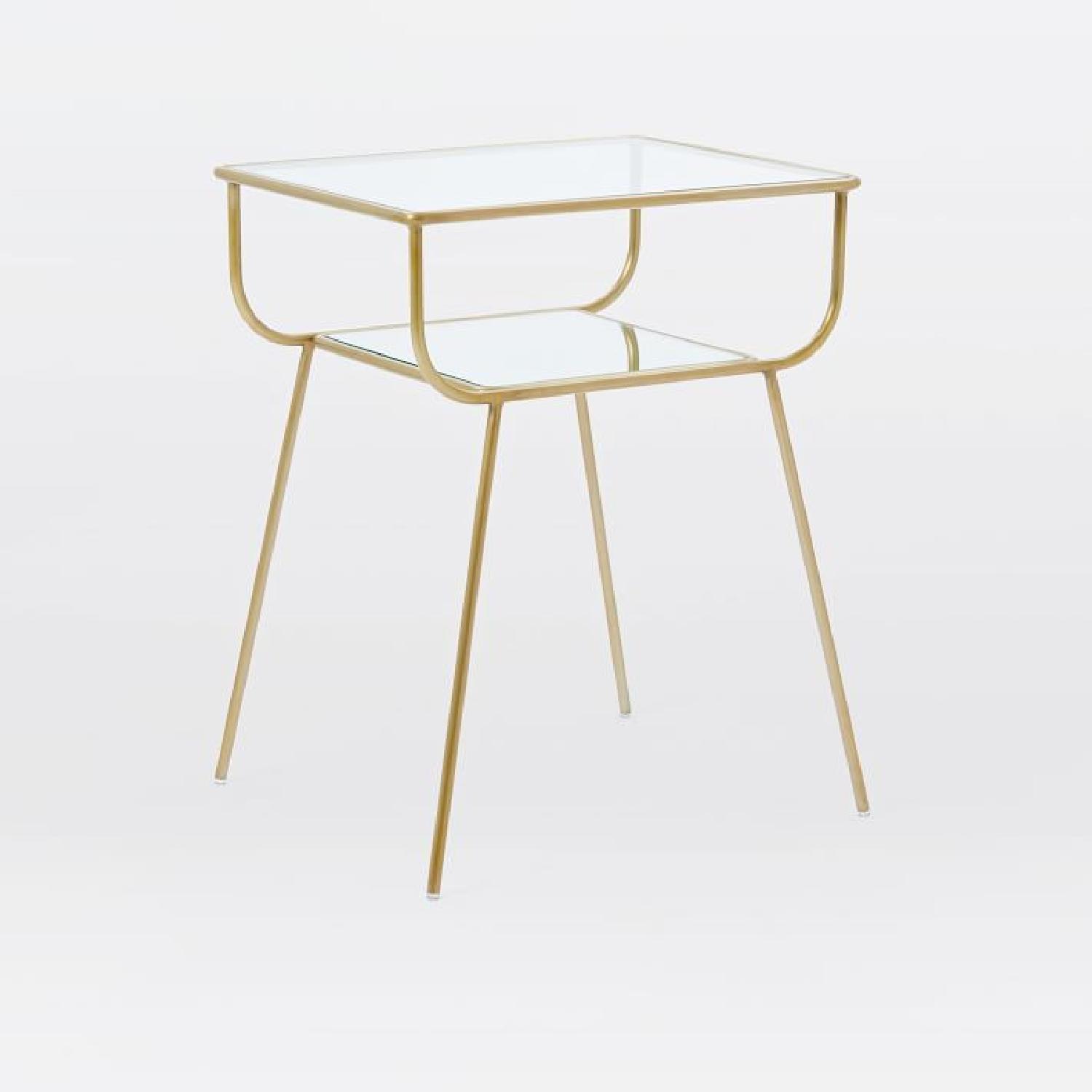 West Elm Curved Terrace Nightstand - Glass/Brass - image-6