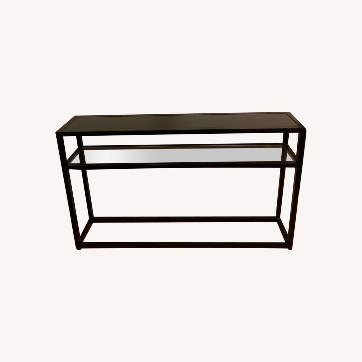 Wayfair Black Console Table Includes Glass Shelf. - image-0