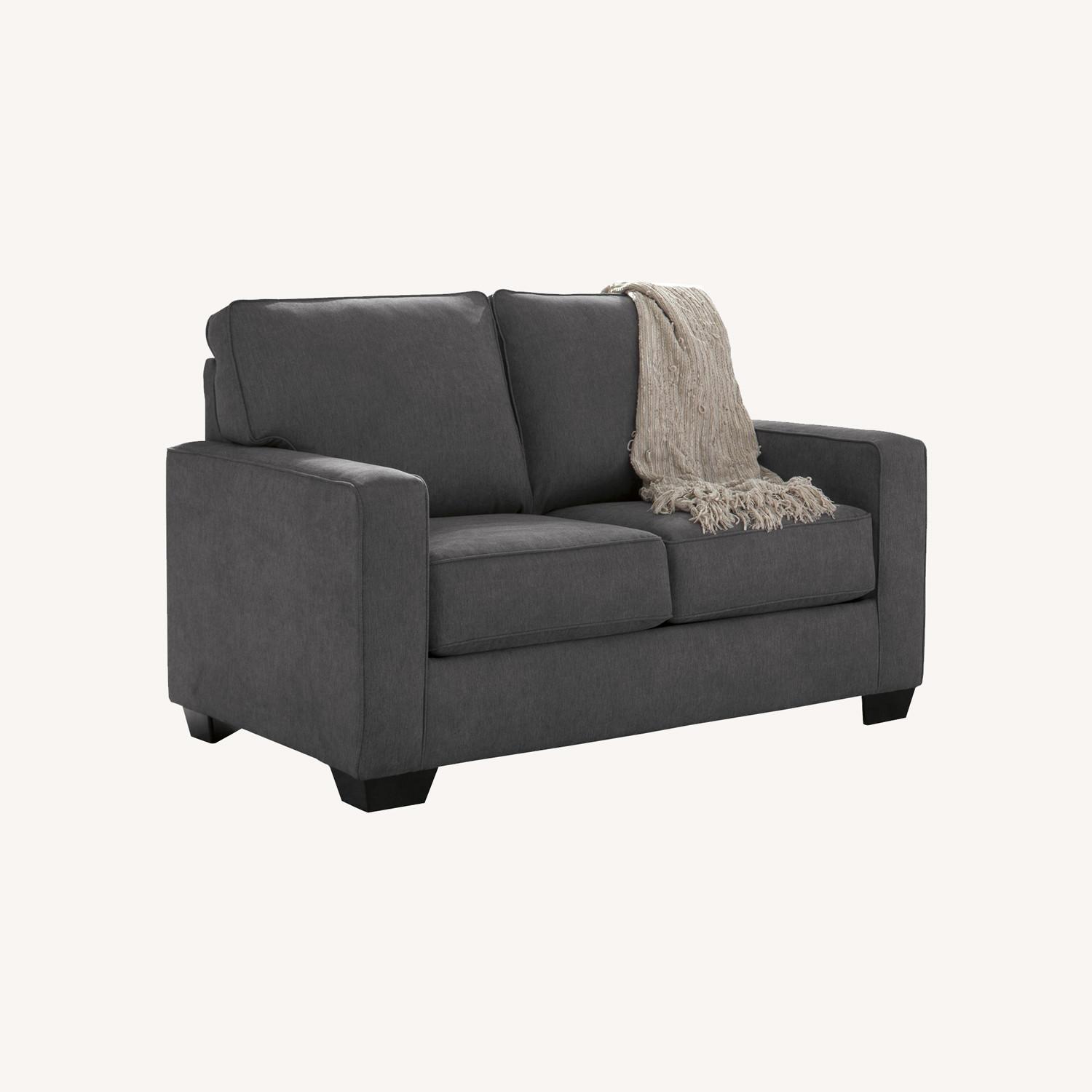 Ashley Furniture Charcoal Love Seat / Sleeper Sofa Combo - image-0