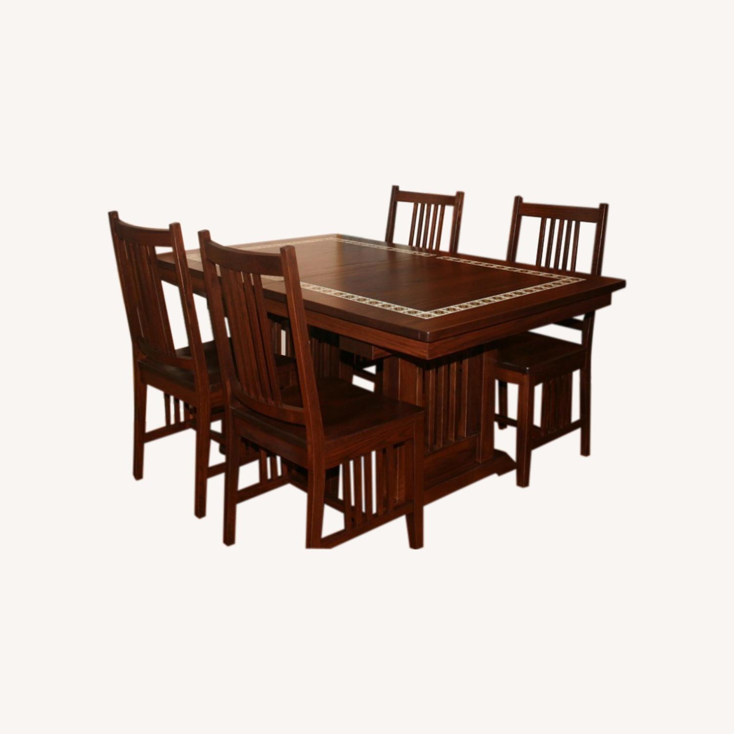 Handmade Oak Dining Table with 6 Chairs - image-0