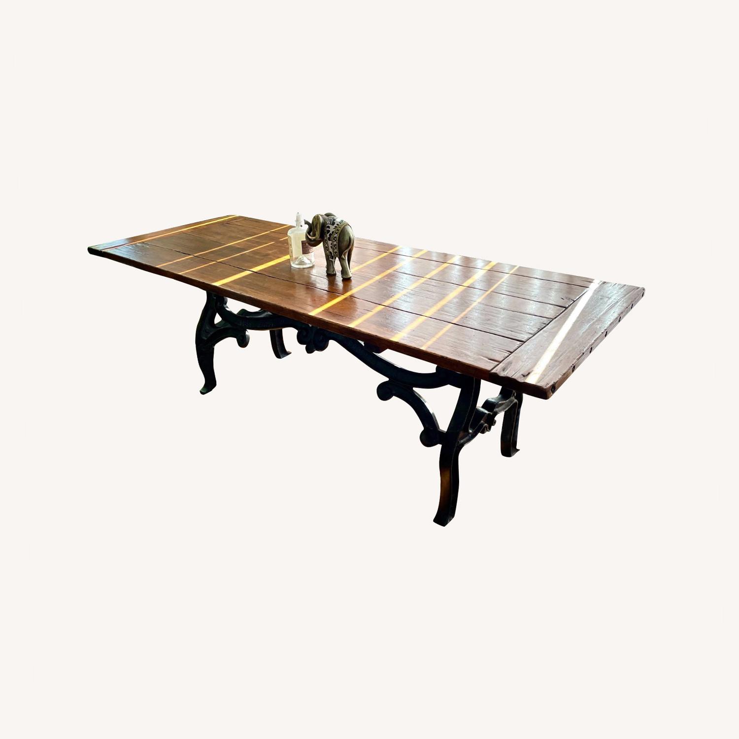 Reclaimed Wood Table with Metal Base - image-0