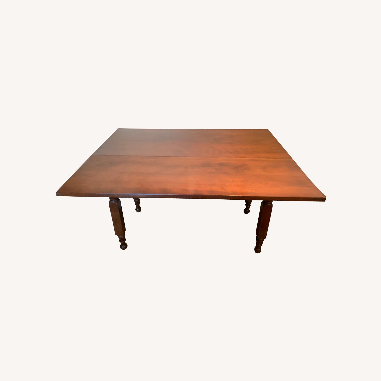 Antique Wood Drop Leaf Dining Table - AptDeco