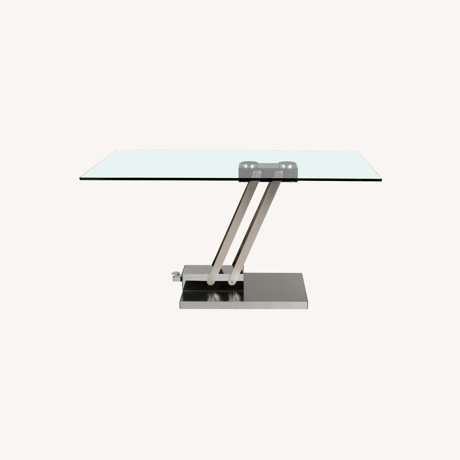 Adjustable Height Glass Cocktail / Coffee Table - image-0