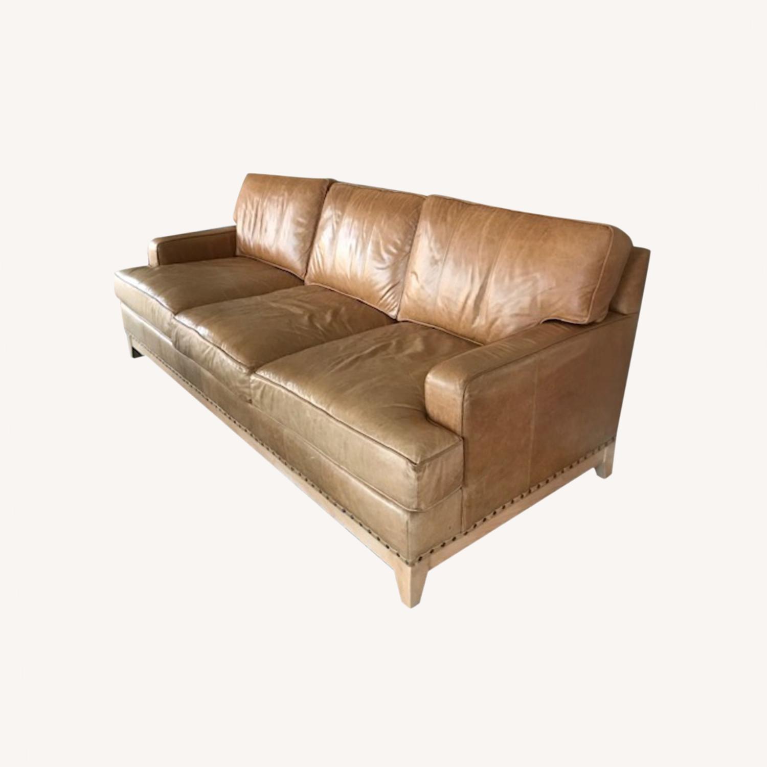 Ethan Allen Leather Couch AptDeco