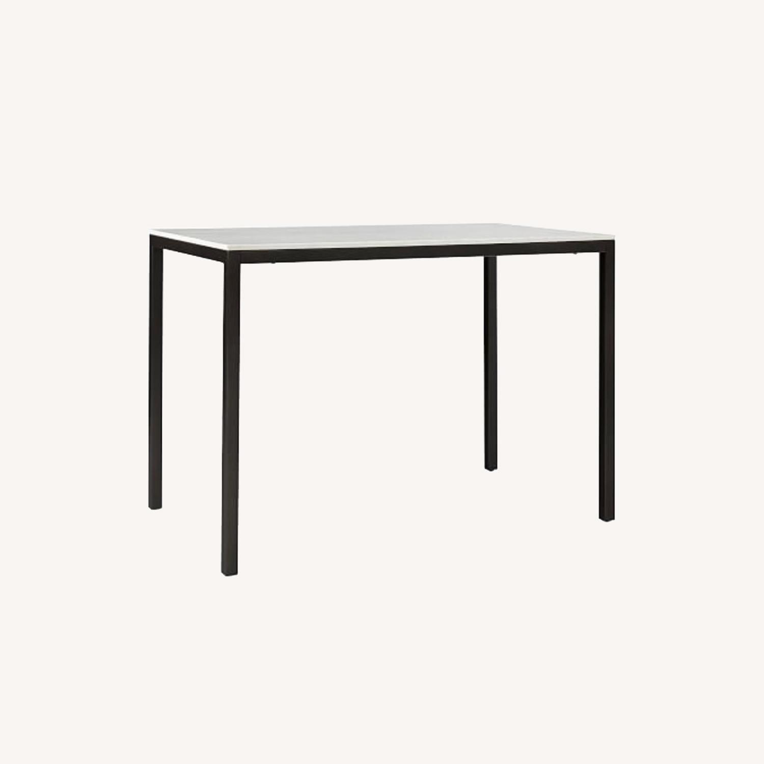 West Elm Counter Height White Marble Table - image-0