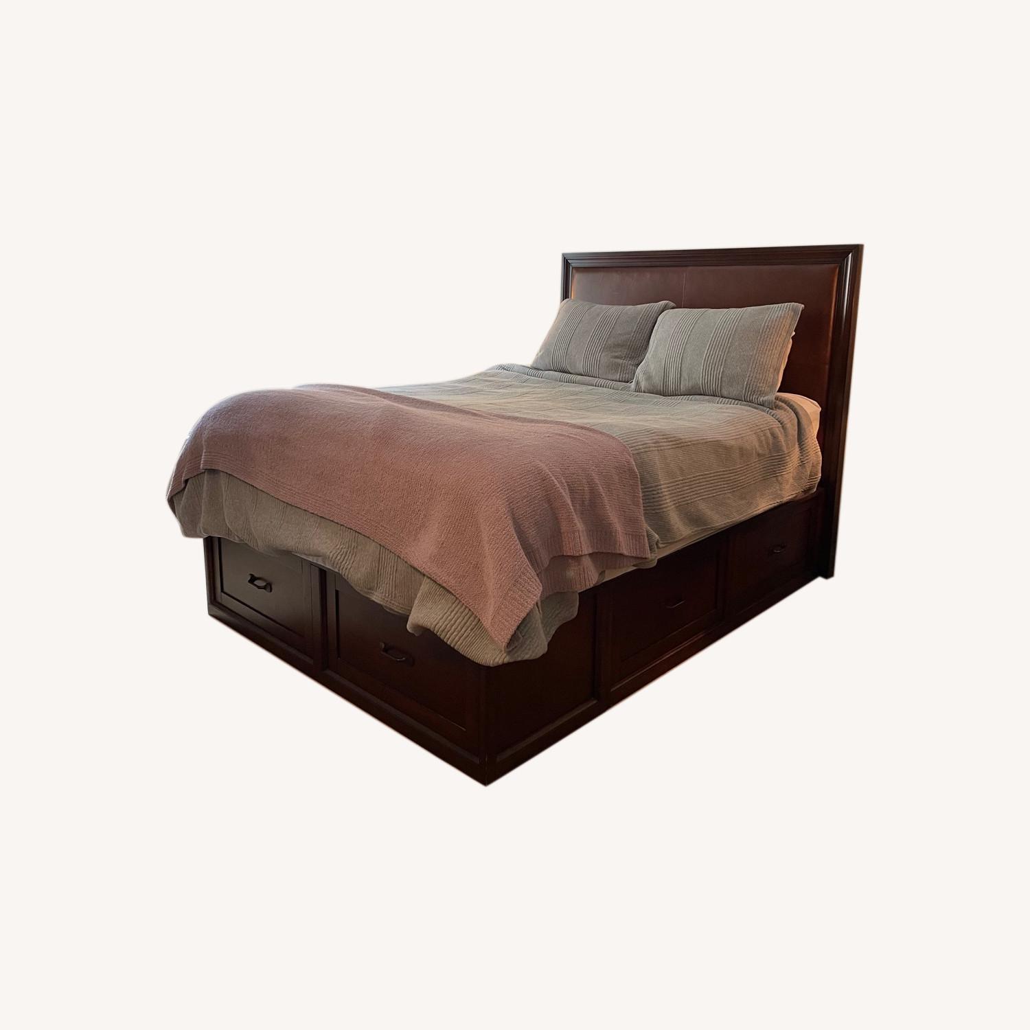 Pottery Barn Brown Stratton Platform Storage Bed - image-0