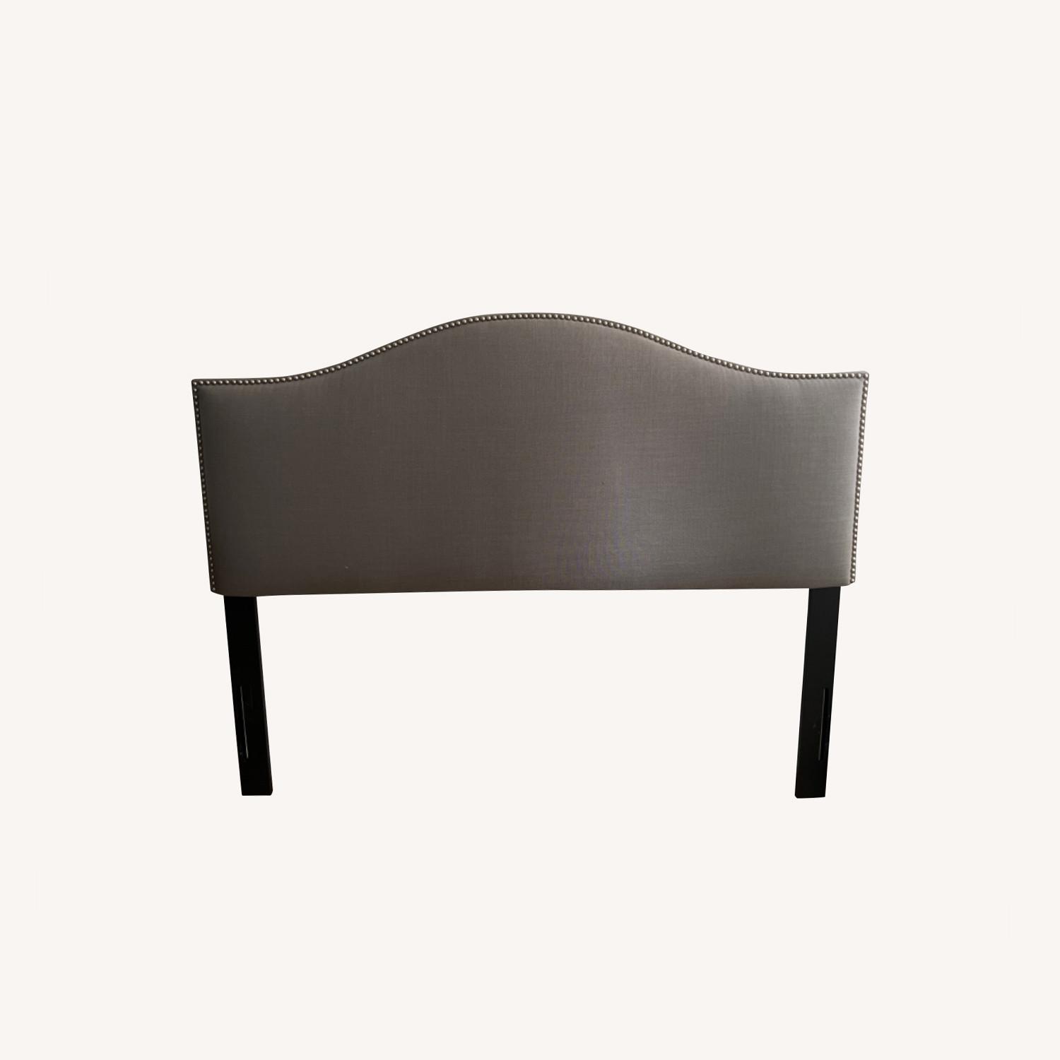 Grey Queen Headboard with Rivets AptDeco