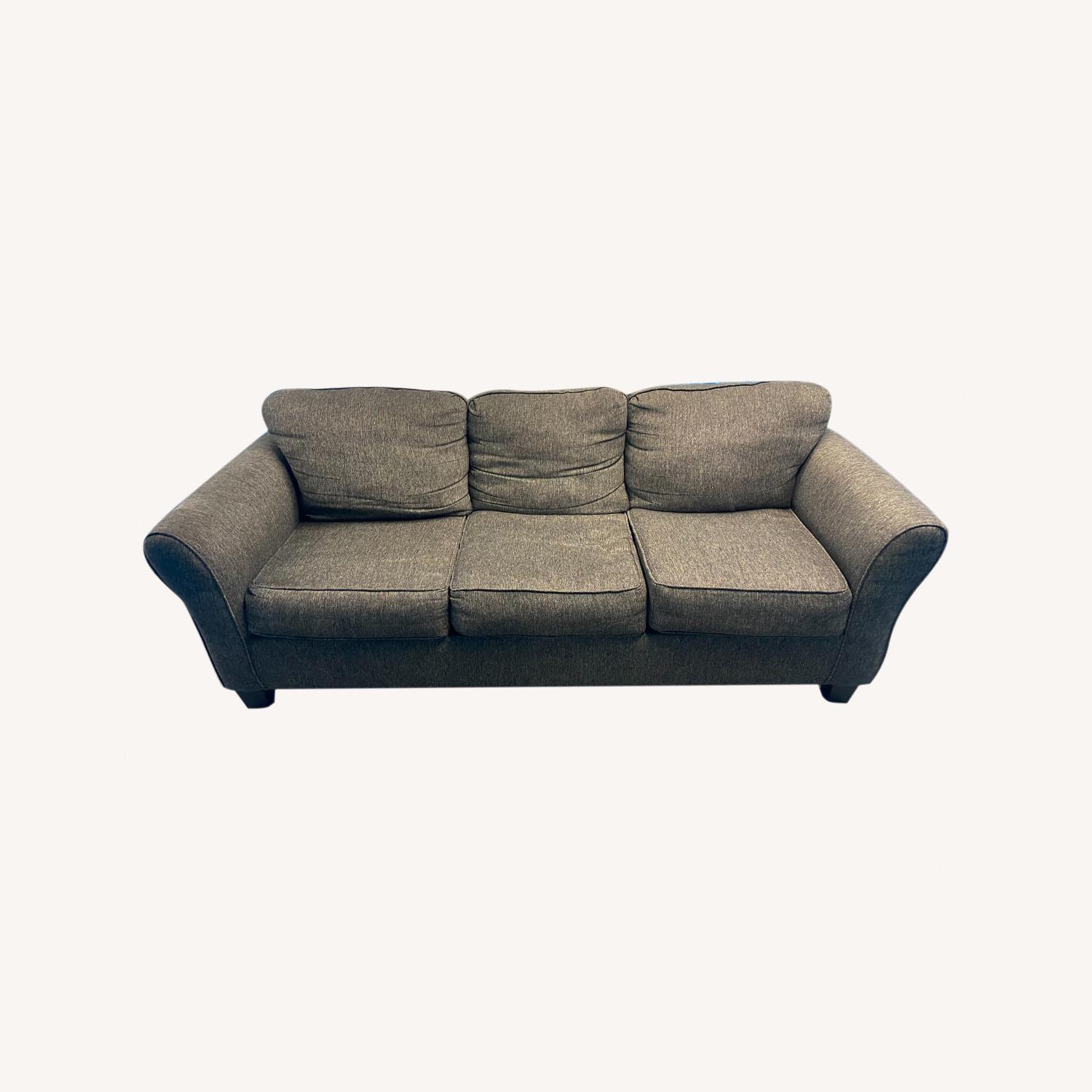 Raymour and Flanigan Hughes Ash Gray Couch / Sofa AptDeco