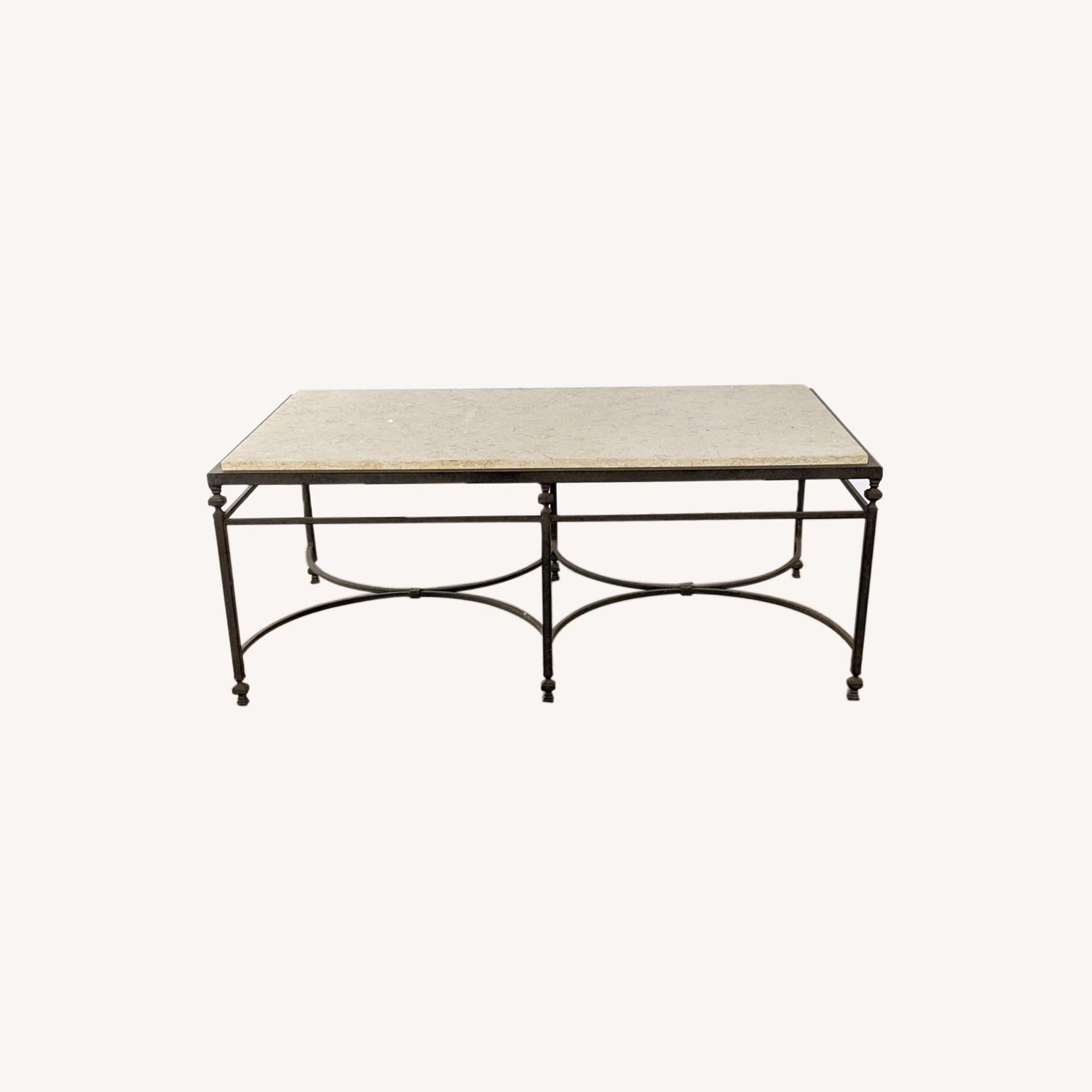 Metal and Marble Coffee Table AptDeco