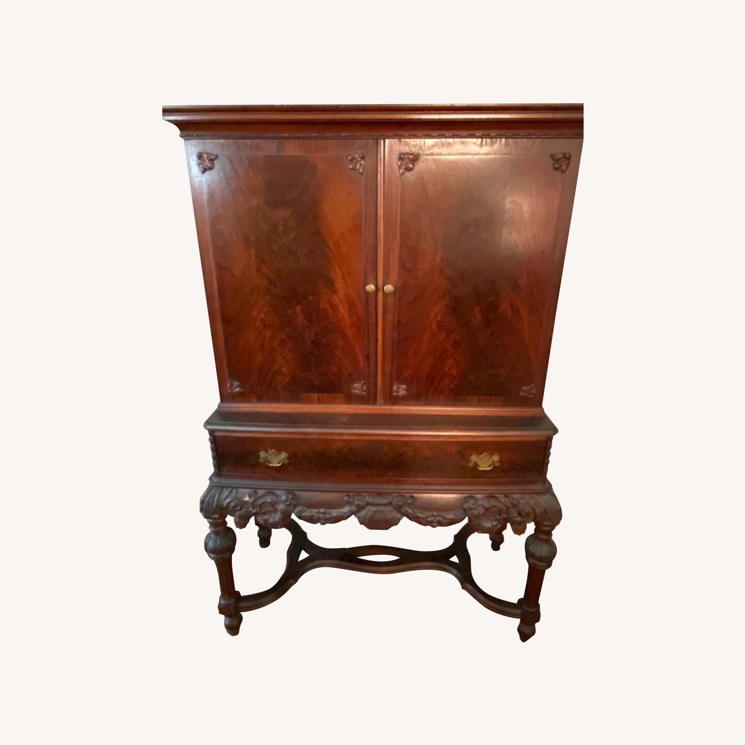 Vintage Mahogany & Burl Veneer China AptDeco