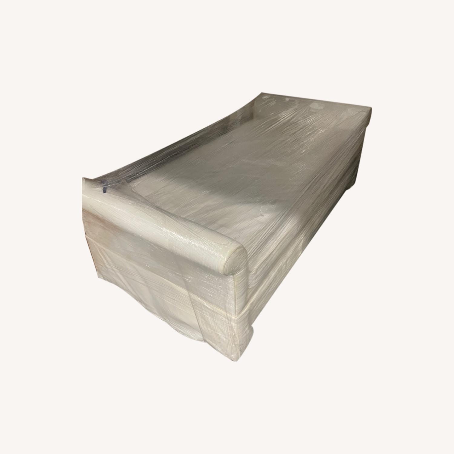 White Upholstered Twin Trundle Daybed - image-0