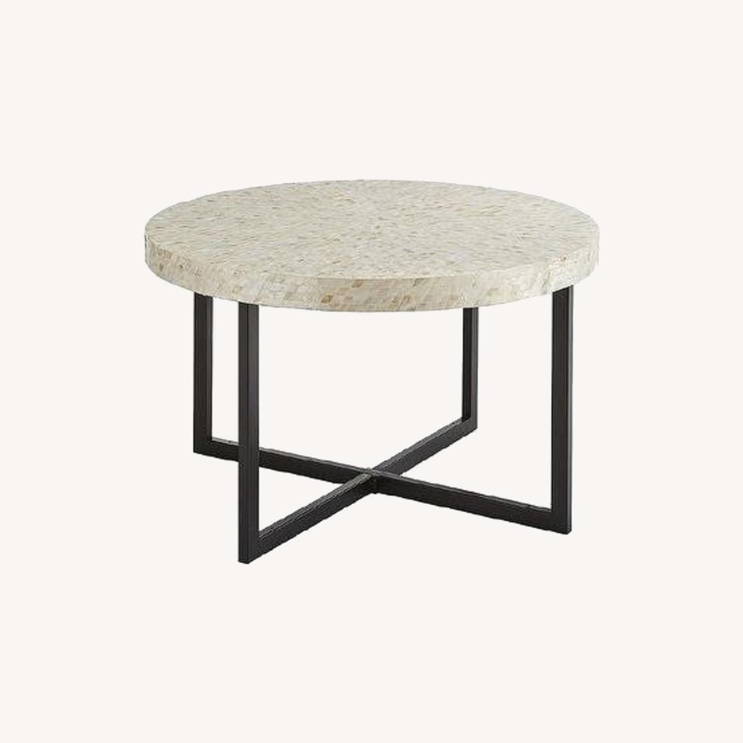 Pier 1 Imports Mother of Pearl Round Coffee Table AptDeco